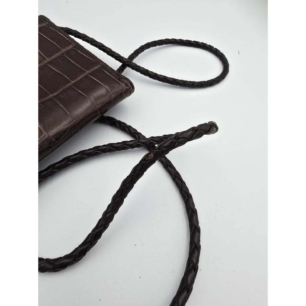 Brighton‎ Brown Crocodile Leather Crossbody Wallet